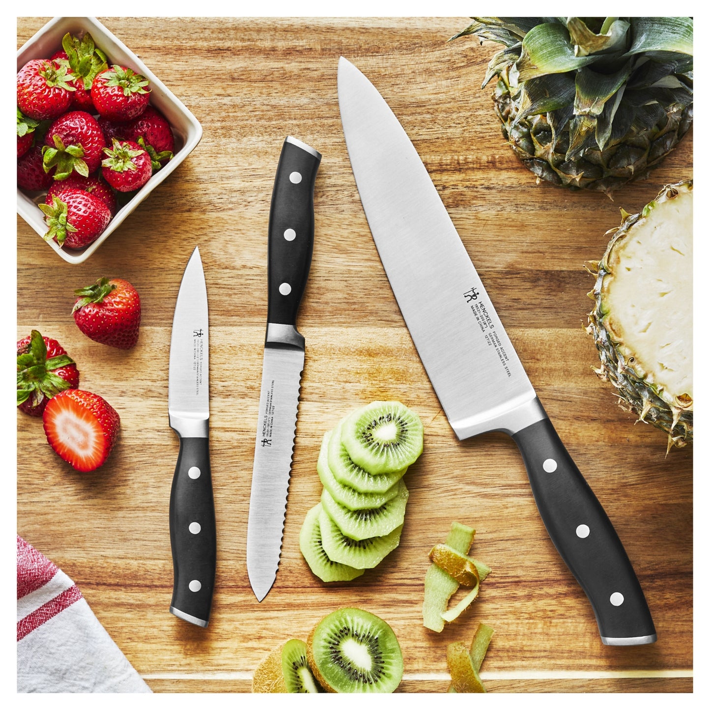 HENCKELS Forged Accent 3 Piece Knife Set - Black