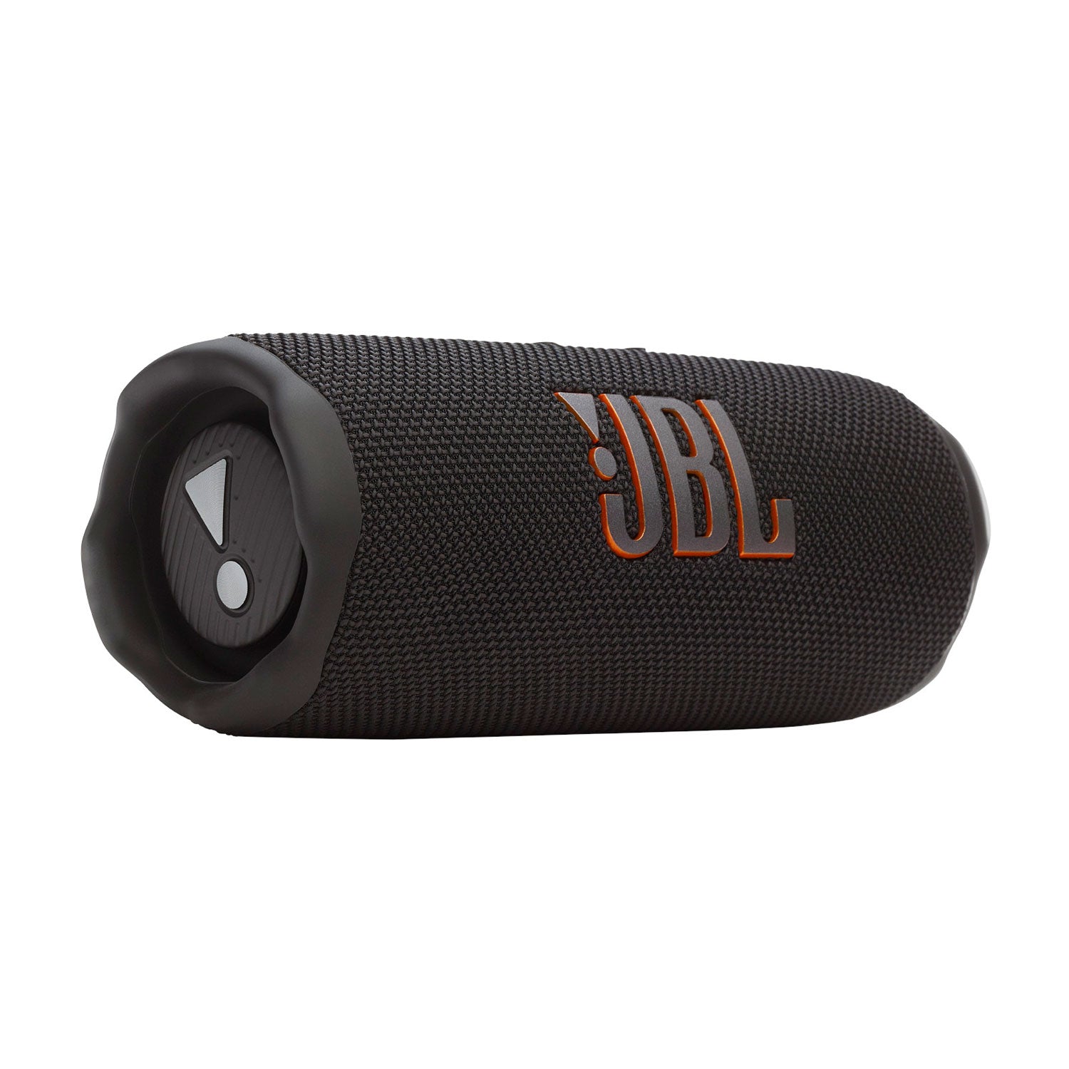 Black JBL speaker on a white background