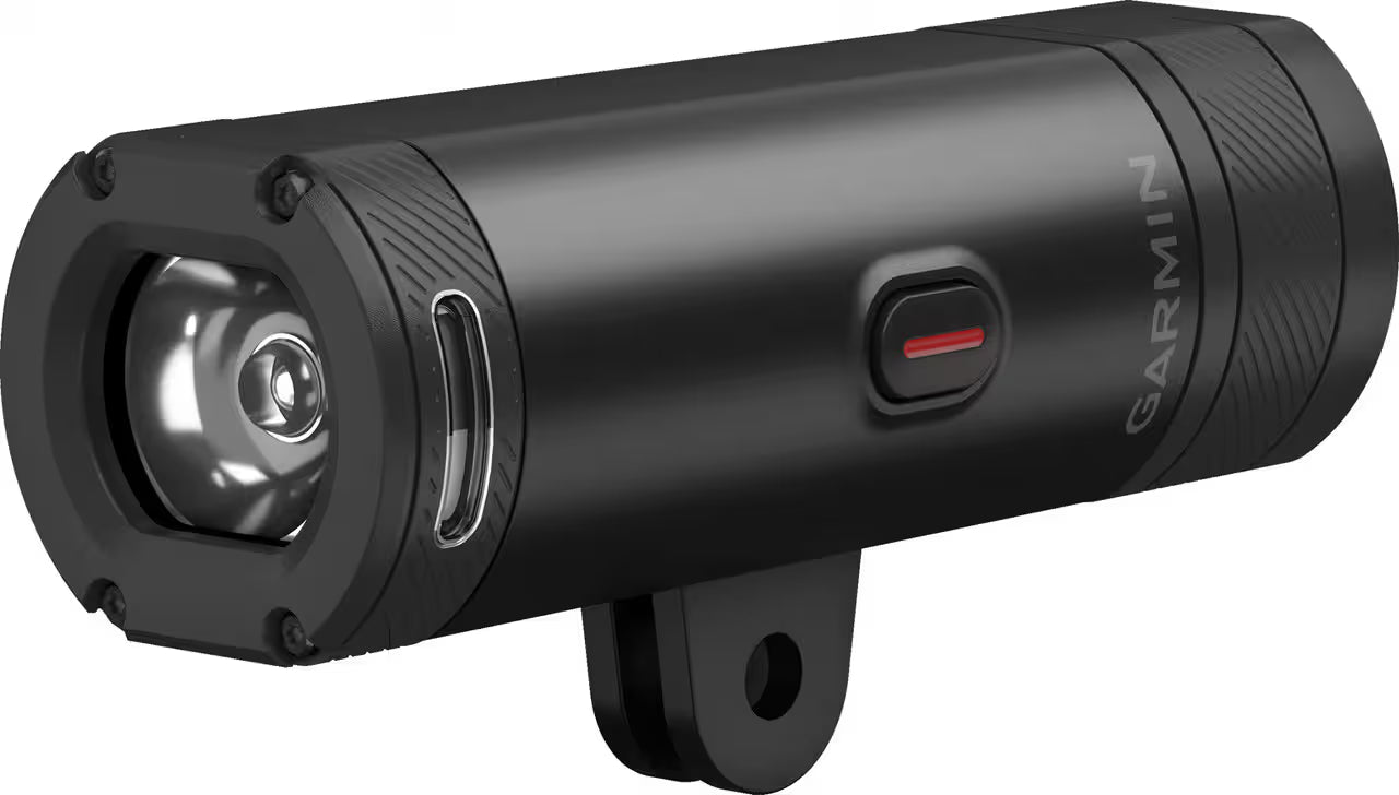 Black Garmin light device on a white background