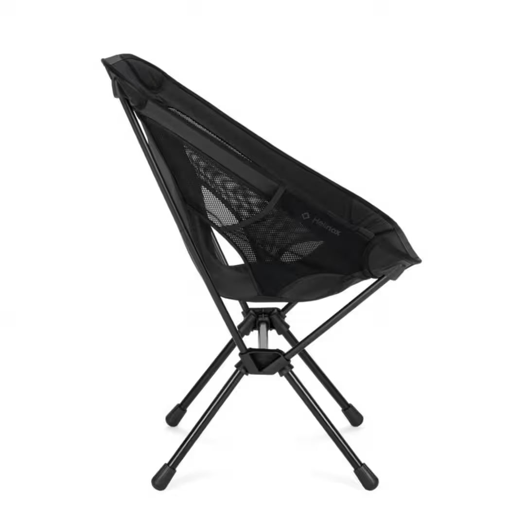 Black folding chair on a white background