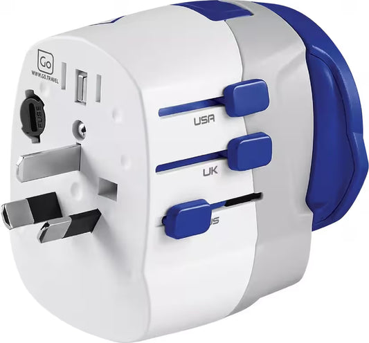 Go Travel Worldwide Travel Adapter with USB-A & USB-C