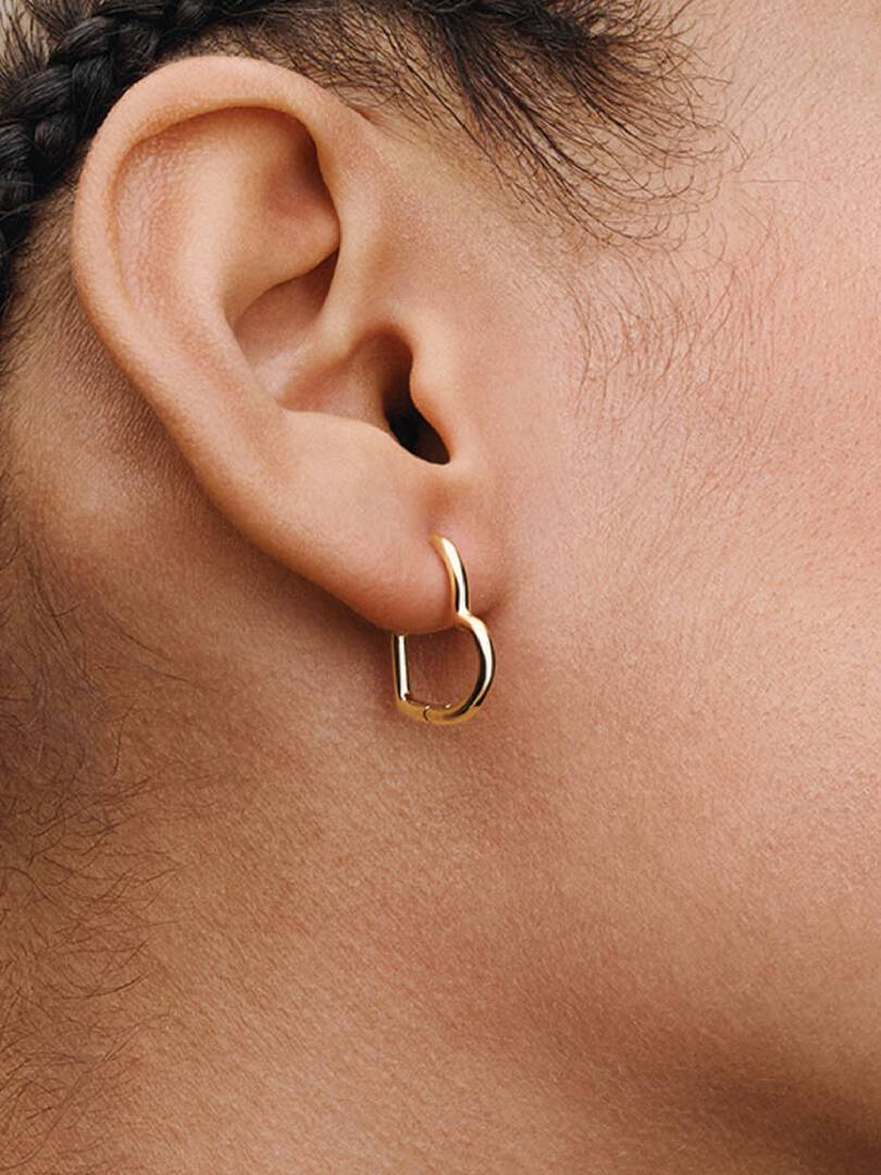 Pandora Asymmetrical Heart Hoop Earrings