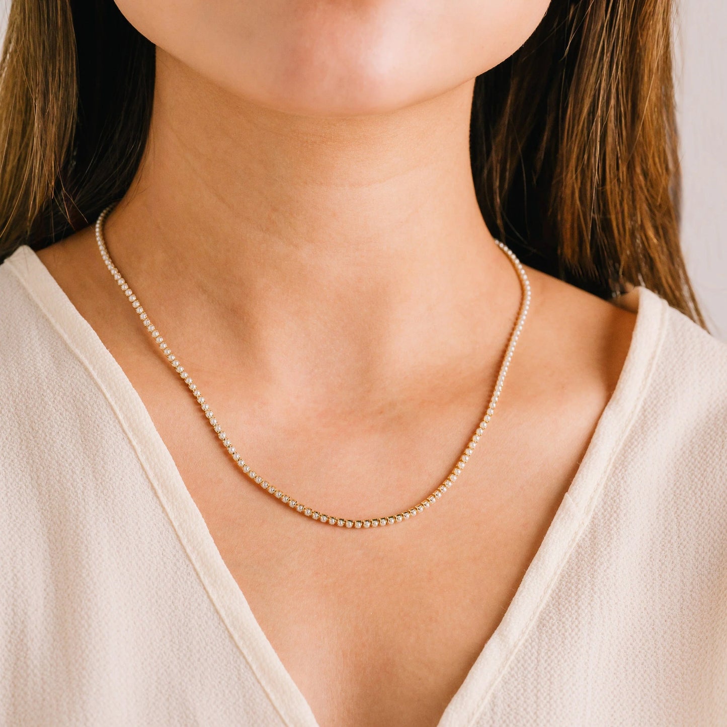 LOVER'S TEMPO Tennis Necklace - Pearl