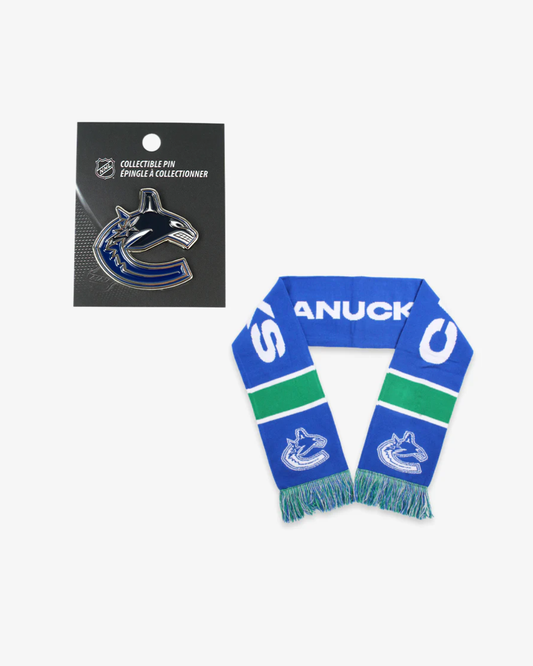 Vancouver Canucks Scarf and Pin Set